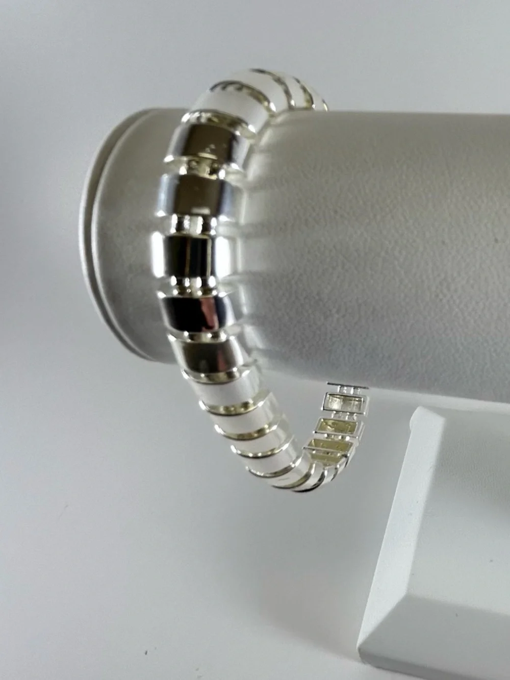 And Now This - Silver Box-Link Stretch Bracelet - Women Jewelry
